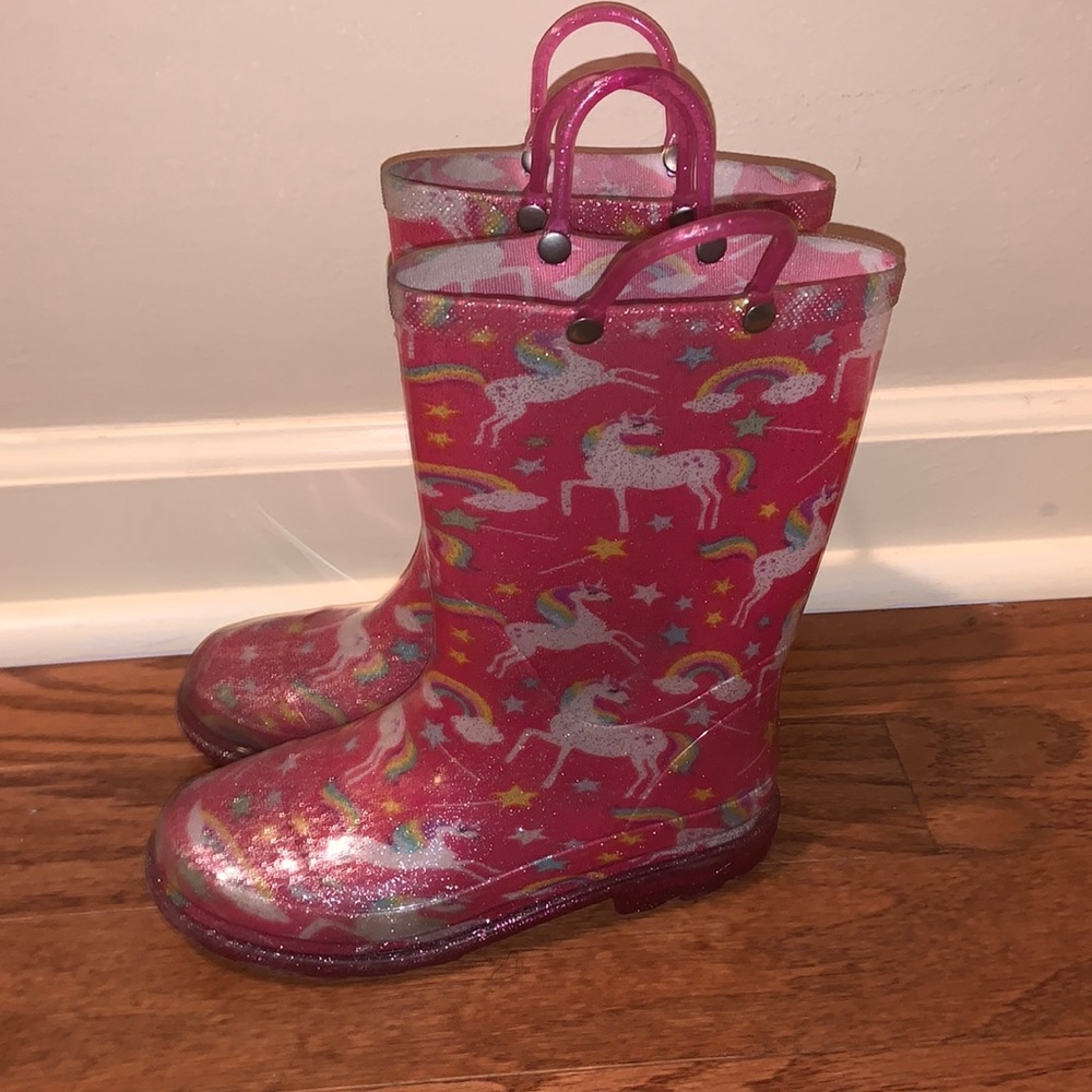 Girls Unicorn Rainboots